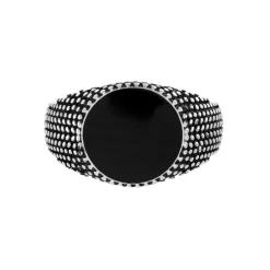 Bague Argent Blanc Tom Email Noir