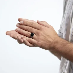 Bague Argent Blanc Tom Email Noir