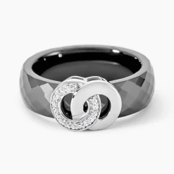 Bague Argent Blanc Valérie Oxyde De Zirconium Et Céramique