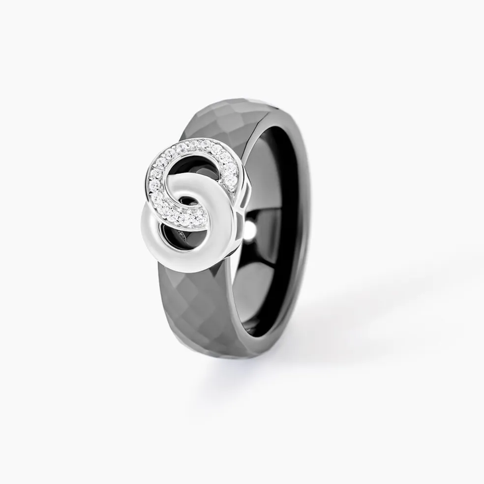 Bague Argent Blanc Valérie Oxyde De Zirconium Et Céramique