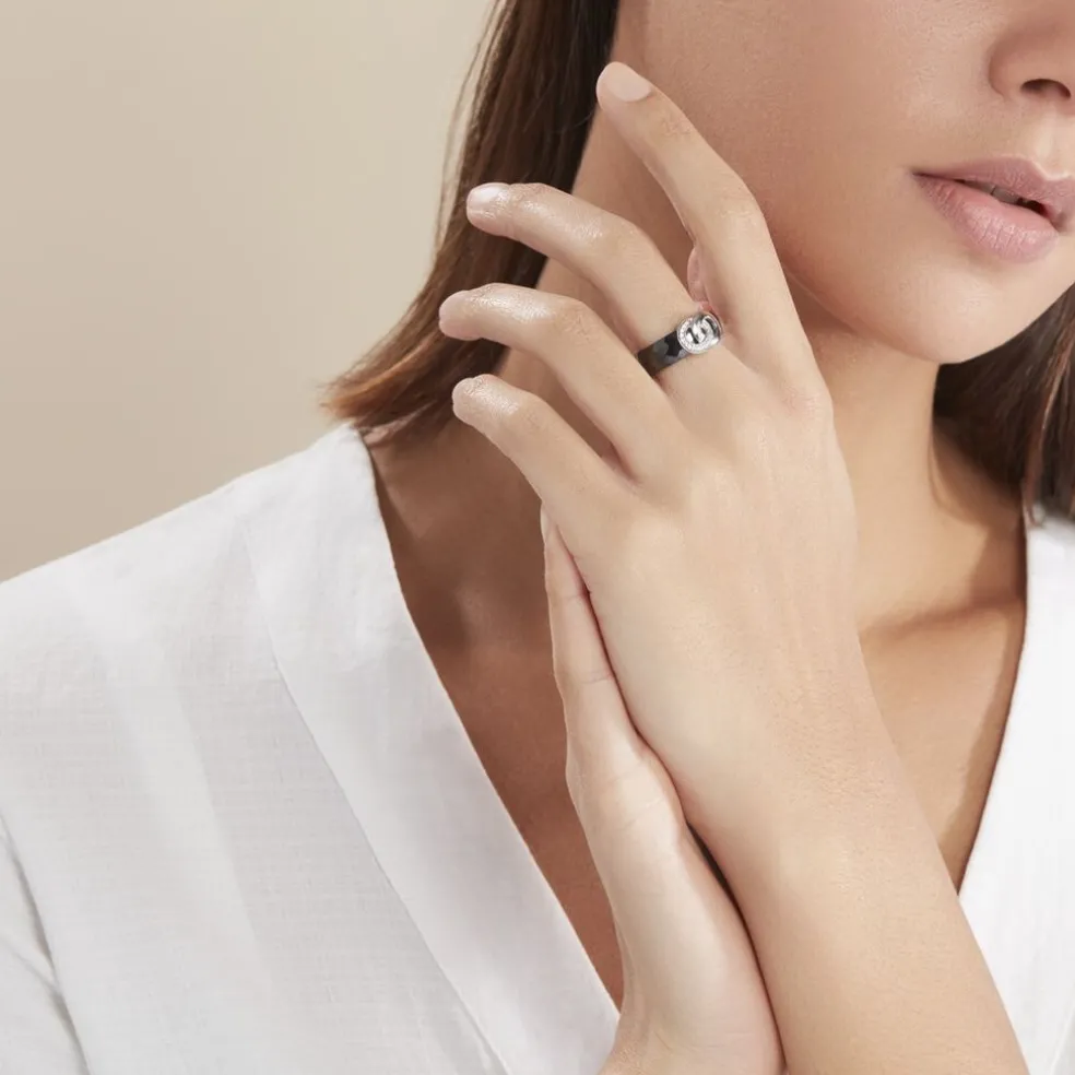 Bague Argent Blanc Valérie Oxyde De Zirconium Et Céramique