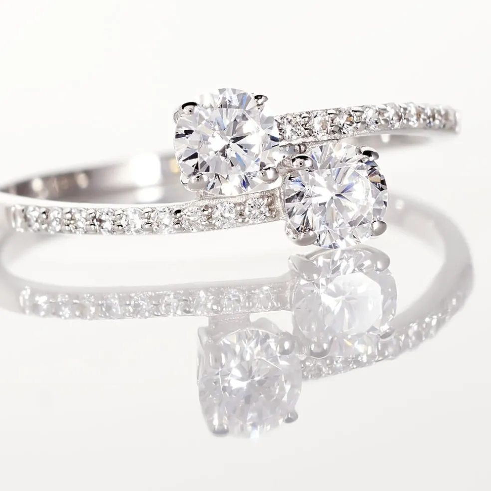 Bague Arista Or Blanc Oxyde De Zirconium