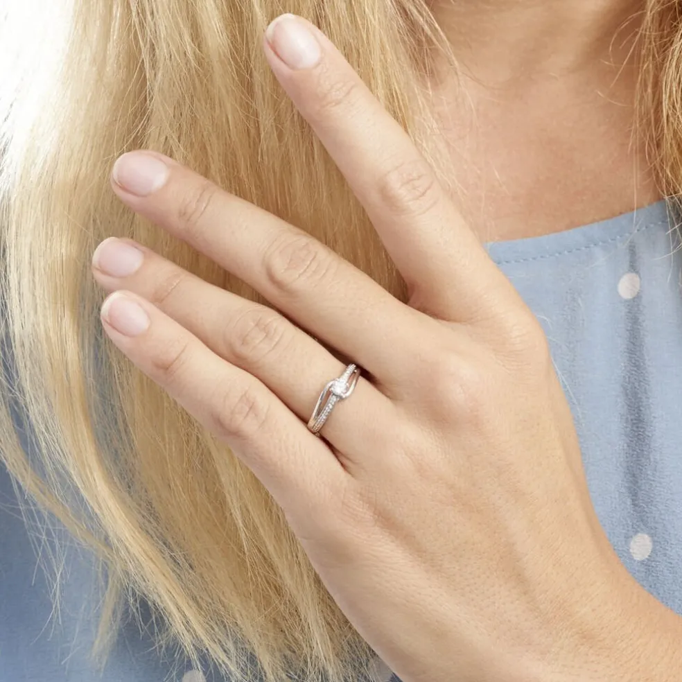 Bague Armelle Or Blanc Oxyde De Zirconium