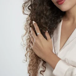 Bague Ashvin Or Jaune Topaze Et Oxyde