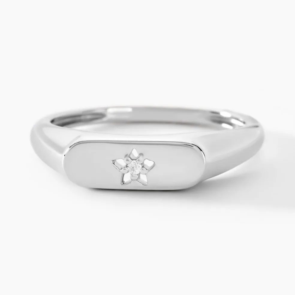 Bague Astre Precieux Argent Blanc Oxyde De Zirconium