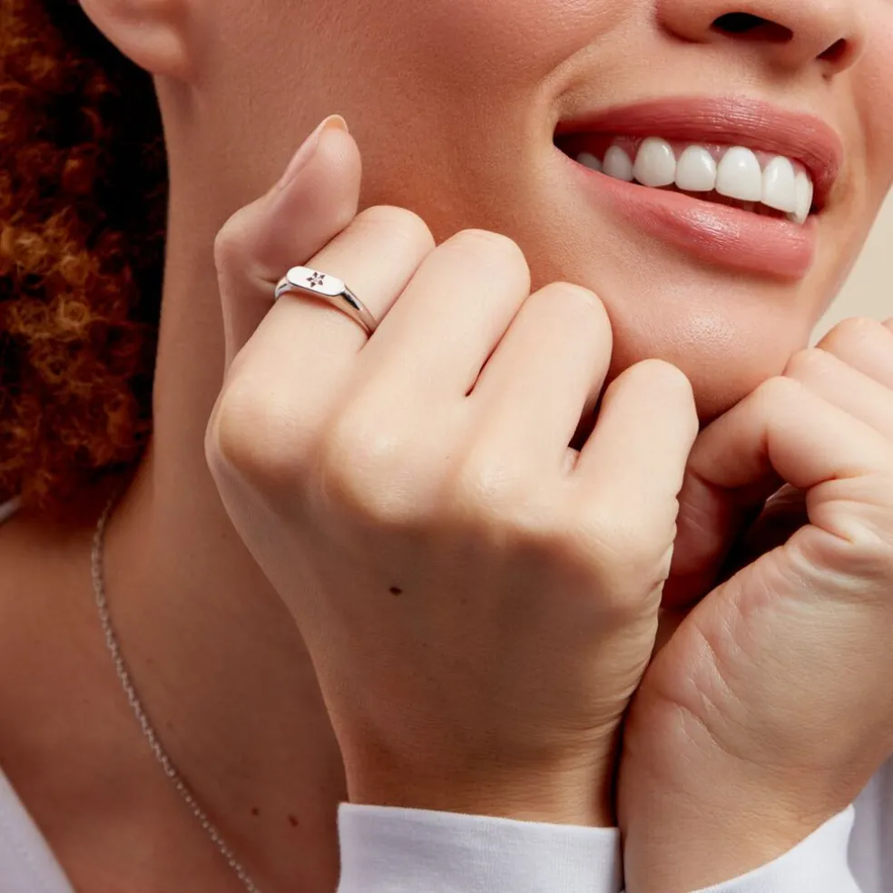 Bague Astre Precieux Argent Blanc Oxyde De Zirconium