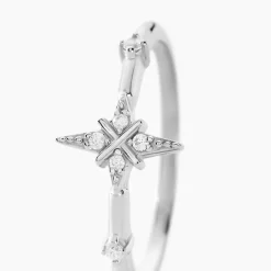 Bague Astre Precieux Argent Blanc Oxyde De Zirconium