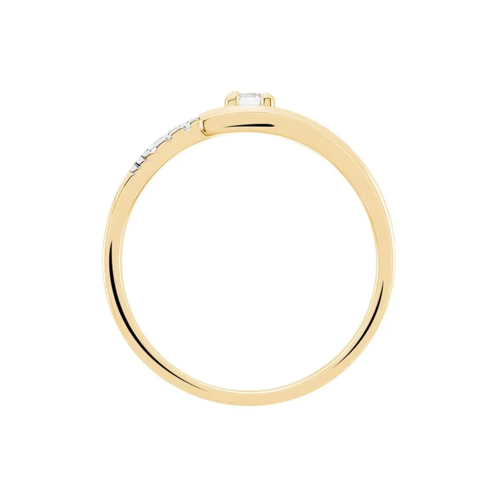 Bague Auberi Plaqué Or Jaune Oxyde De Zirconium