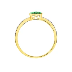 Bague Aude Or Jaune Emeraude Et Diamant