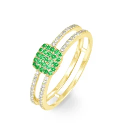Bague Aude Or Jaune Grenat Et Diamant