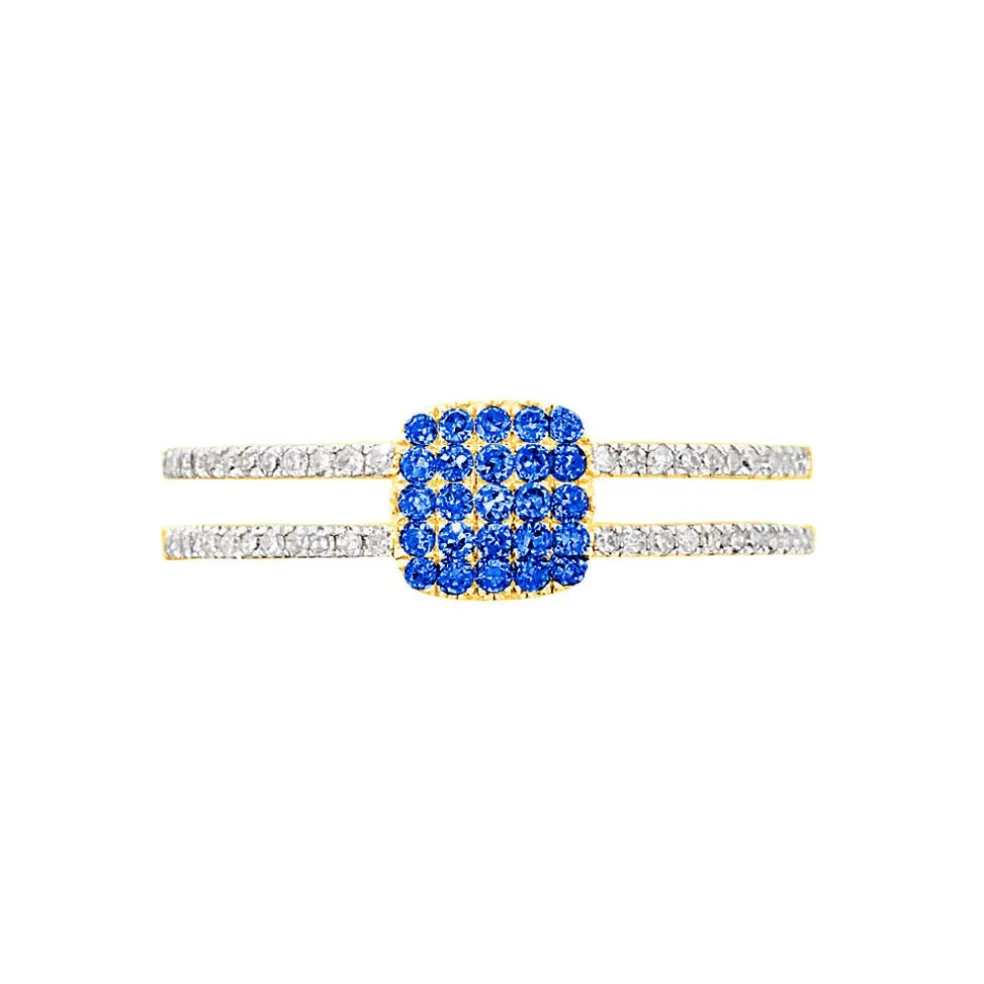 Bague Aude Or Jaune Saphir Et Diamant