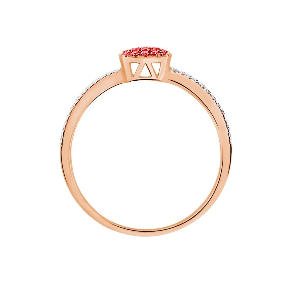 Bague Aude Or Rose Rubis Et Diamant