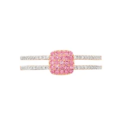 Bague Aude Or Rose Saphir Et Diamant