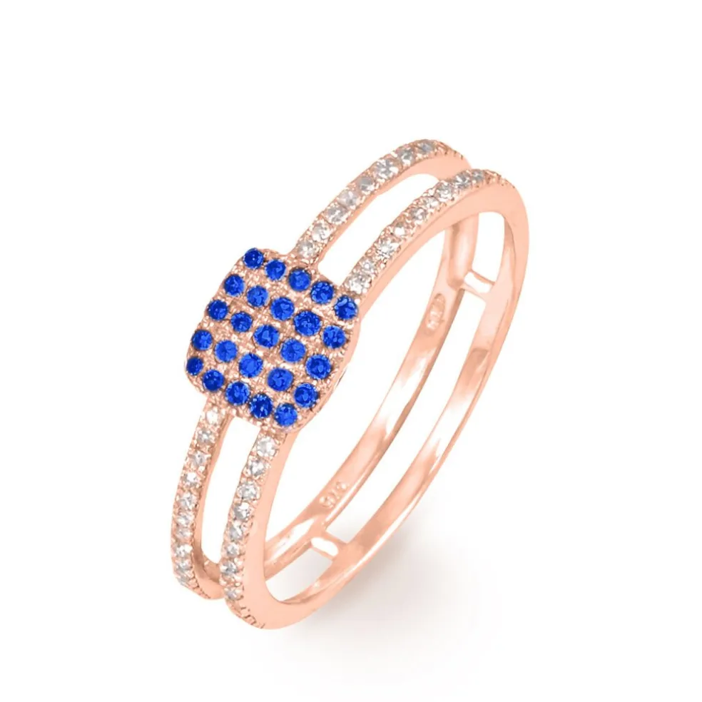 Bague Aude Or Rose Saphir Et Diamant