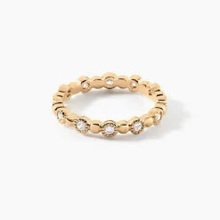 Bague Aura Plaque Or Jaune Oxyde De Zirconium