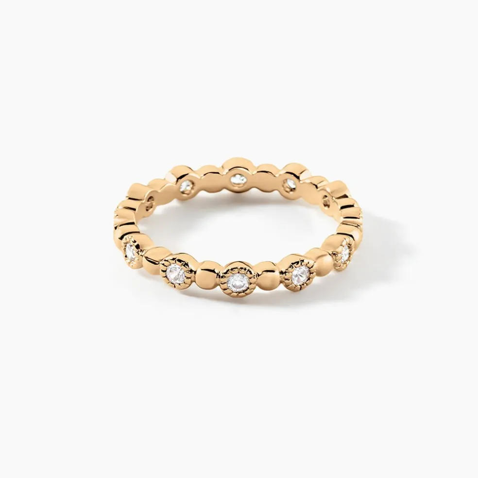 Bague Aura Plaque Or Jaune Oxyde De Zirconium