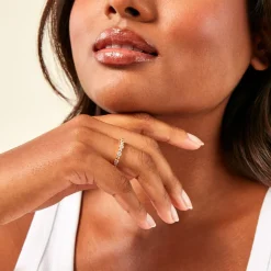 Bague Aura Plaque Or Jaune Oxyde De Zirconium