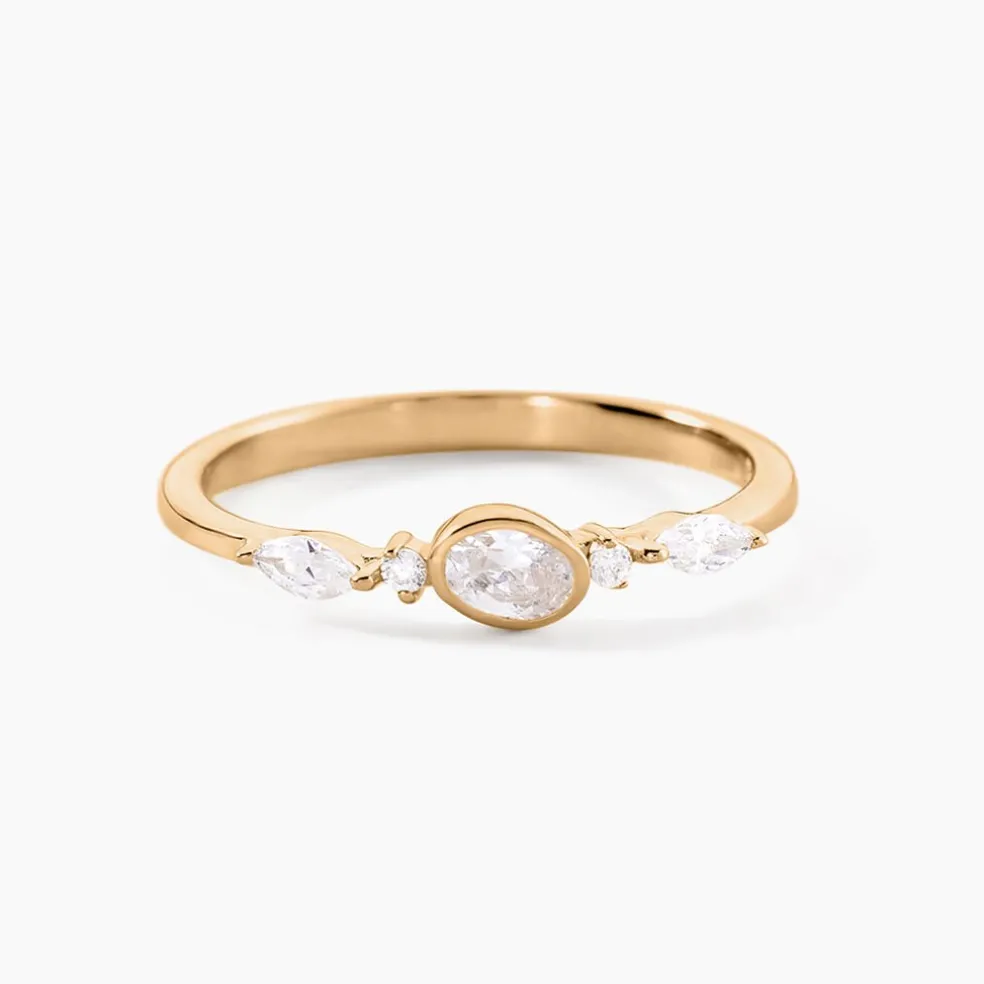 Bague Aurena Plaqué Or Jaune Oxyde De Zirconium