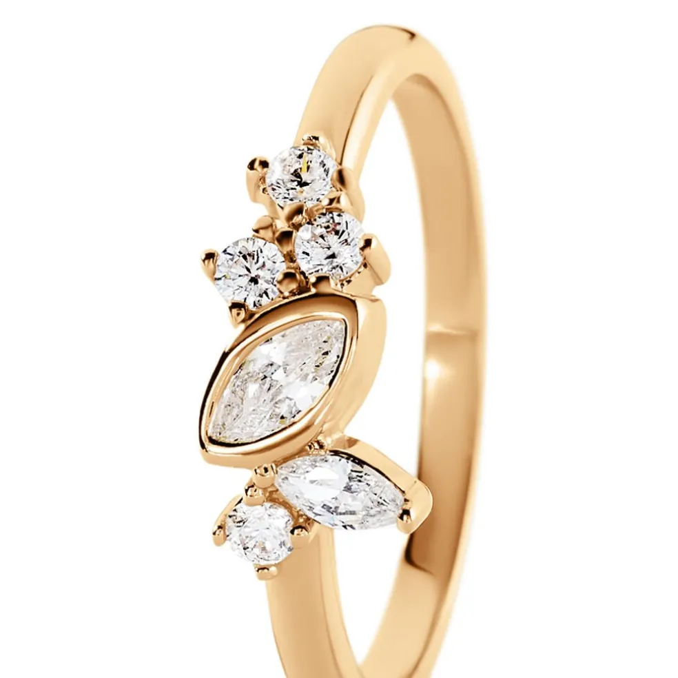 Bague Aurena Plaque Or Jaune Oxyde De Zirconium