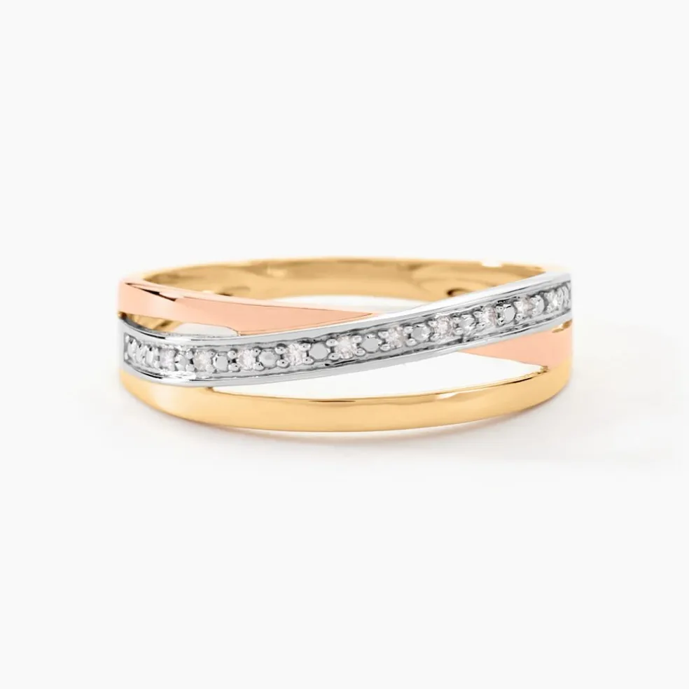 Bague Baliatina Or Tricolore Diamant