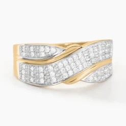 Bague Bandeau Or Jaune Oxyde De Zirconium