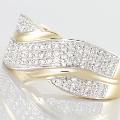 Bague Bandeau Or Jaune Oxyde De Zirconium