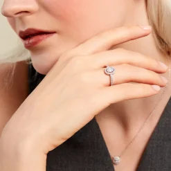 Bague Baroque Party Argent Blanc Oxyde De Zirconium