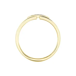 Bague Barrette Or Jaune Diamant