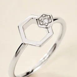 Bague Bee Good Argent Blanc Oxyde De Zirconium