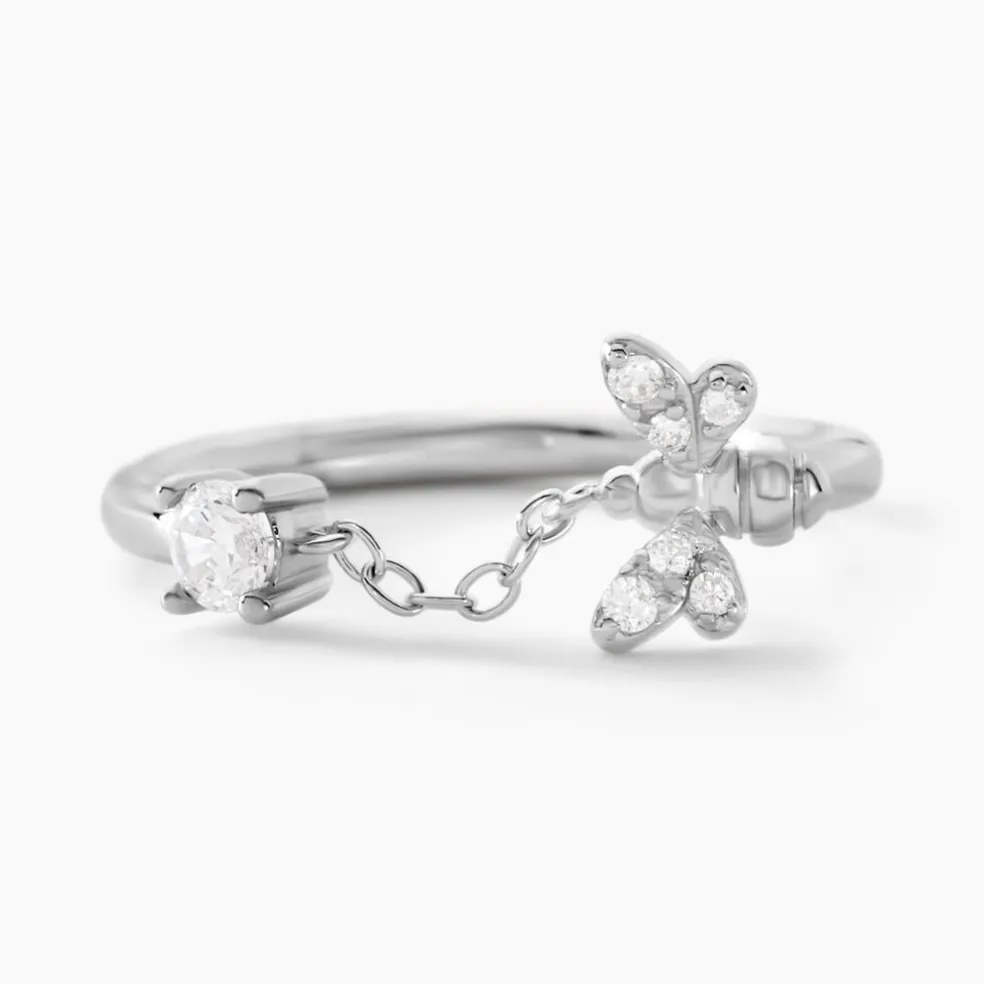Bague Bee Good Argent Blanc Oxyde De Zirconium