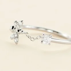 Bague Bee Good Argent Blanc Oxyde De Zirconium