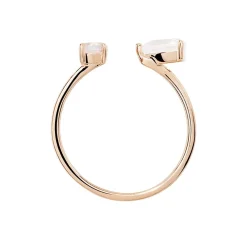 Bague Belen Or Rose Topaze Et Quartz