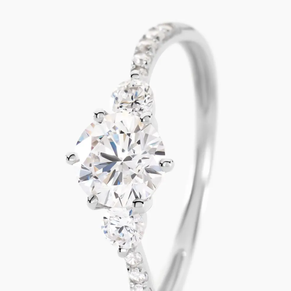 Bague Berata Or Blanc Oxyde De Zirconium