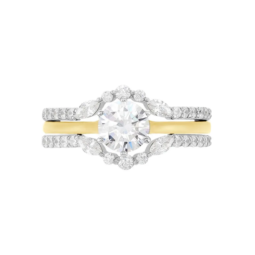 Bague Berlin Argent Bicolore Oxyde De Zirconium