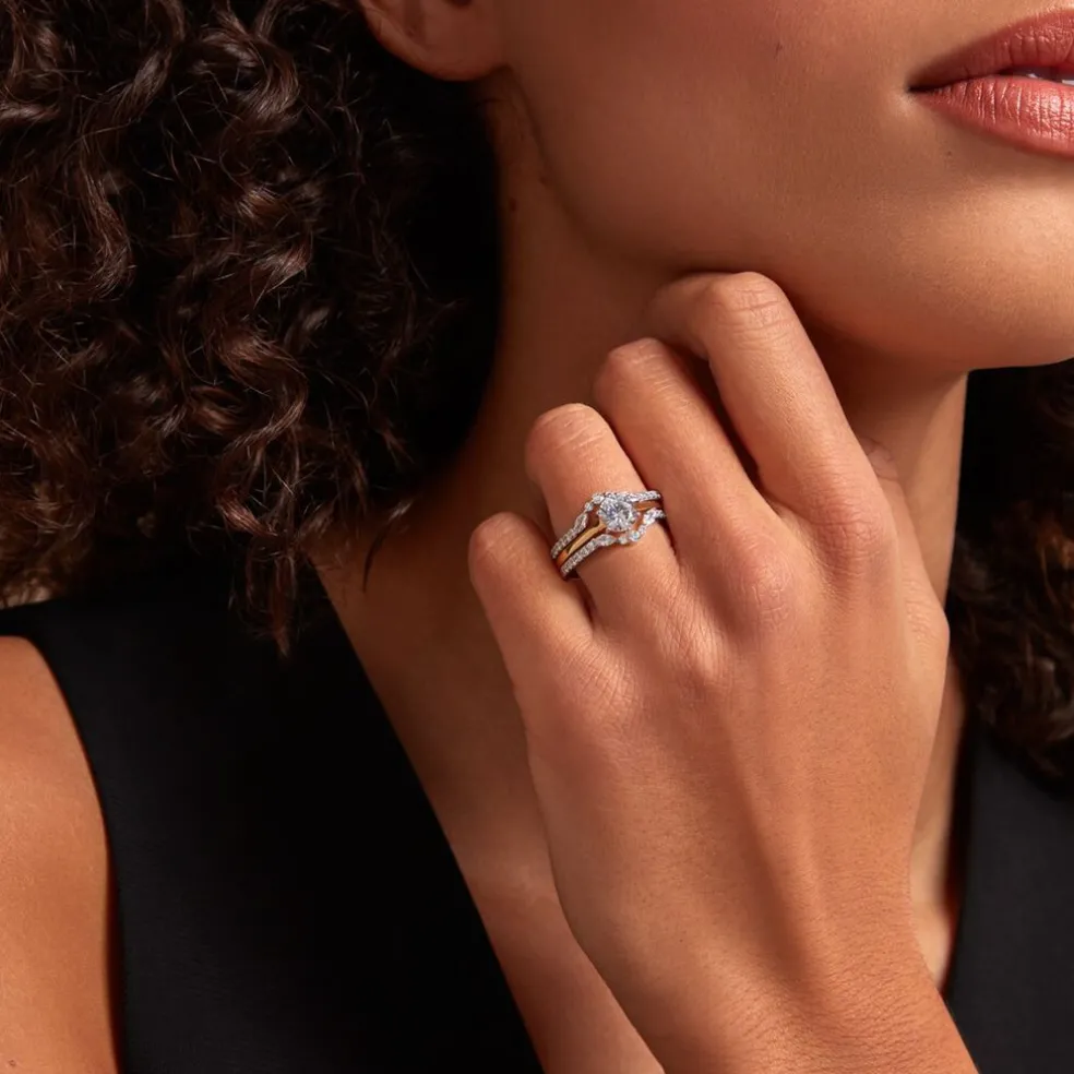 Bague Berlin Argent Bicolore Oxyde De Zirconium