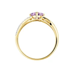 Bague Bertille Or Jaune Amethyste Et Oxyde De Zirconium