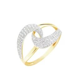 Bague Boucle D'or Or Jaune Oxyde De Zirconium