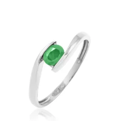 Bague Camilia Or Blanc Emeraude
