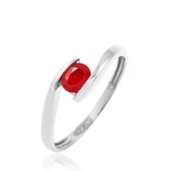 Bague Camilia Or Blanc Rubis