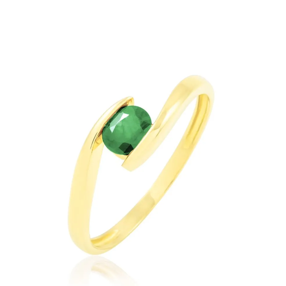Bague Camilia Or Jaune Emeraude