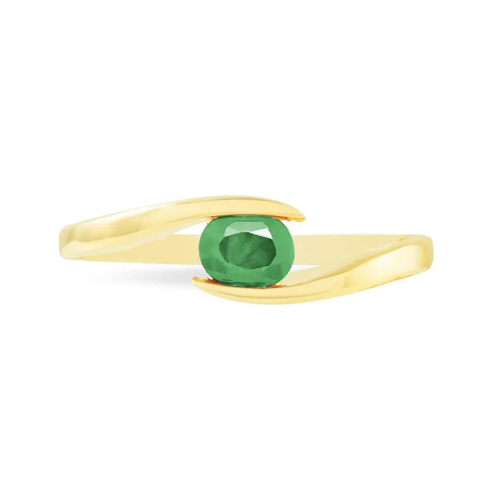 Bague Camilia Or Jaune Emeraude