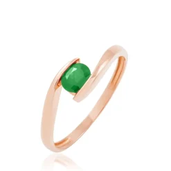 Bague Camilia Or Rose Emeraude