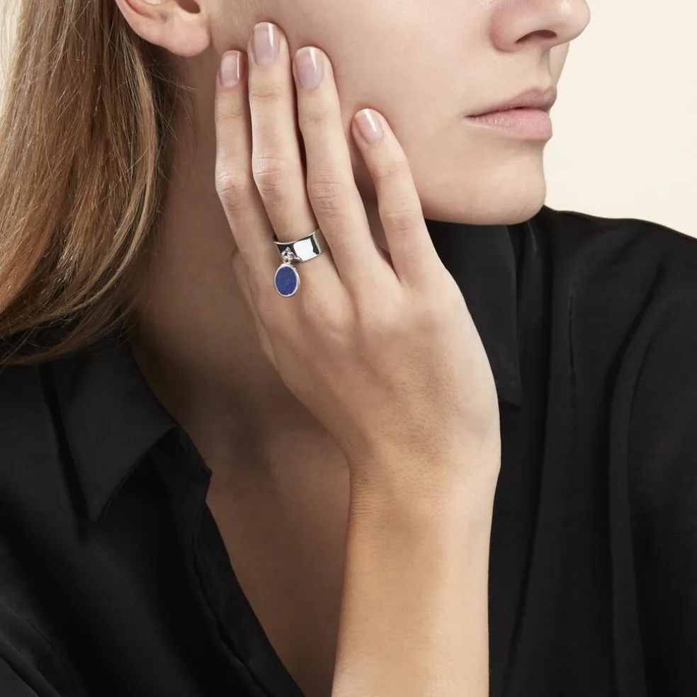 Bague Camillo Argent Blanc Lapis Lazuli
