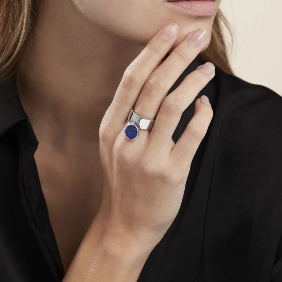 Bague Camillo Argent Blanc Lapis Lazuli