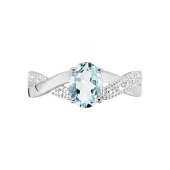 Bague Candice Or Blanc Aigue Marine