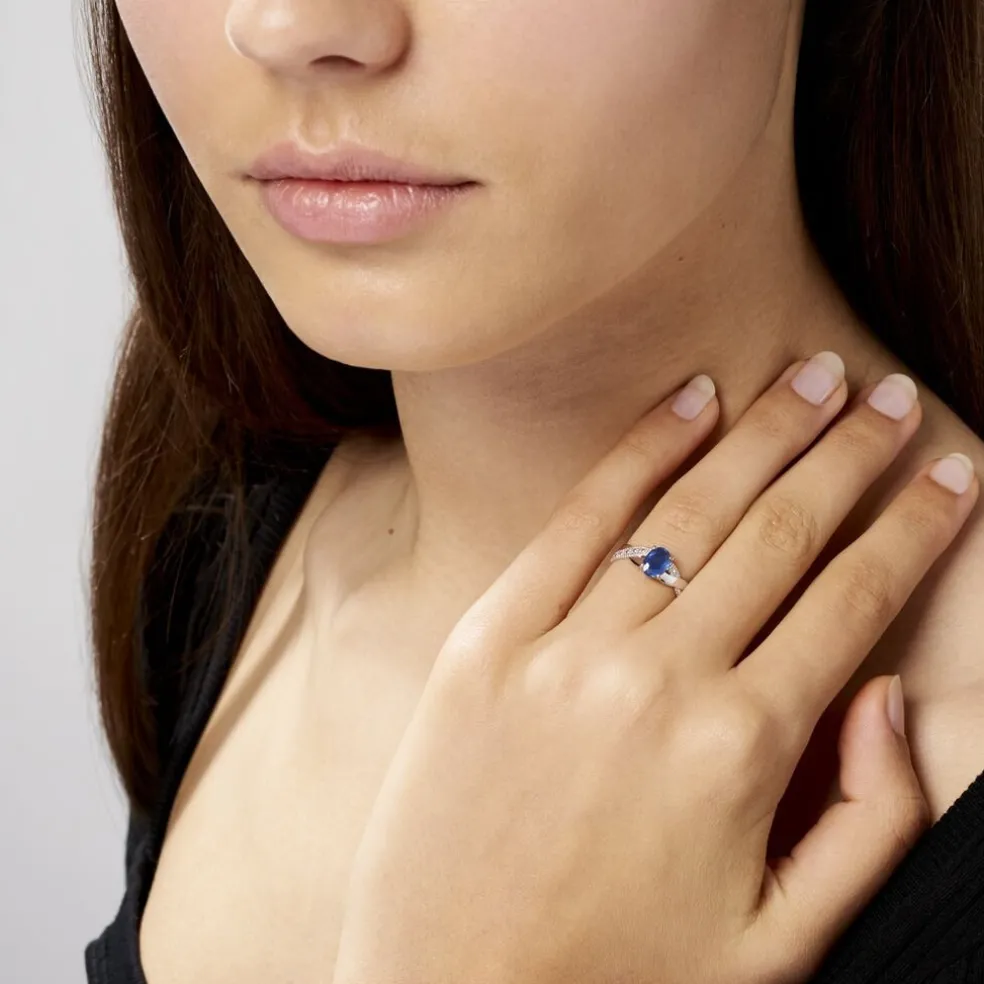 Bague Candice Or Blanc Saphir