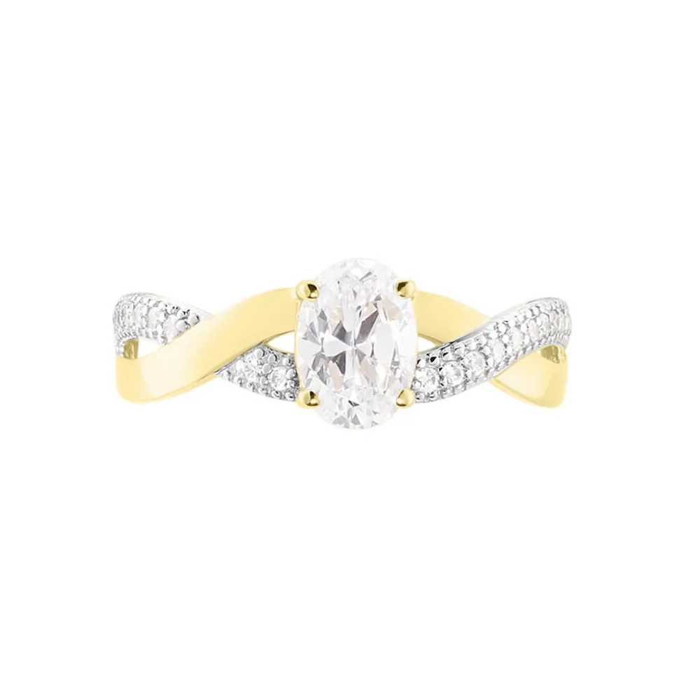 Bague Candice Or Jaune Oxyde De Zirconium