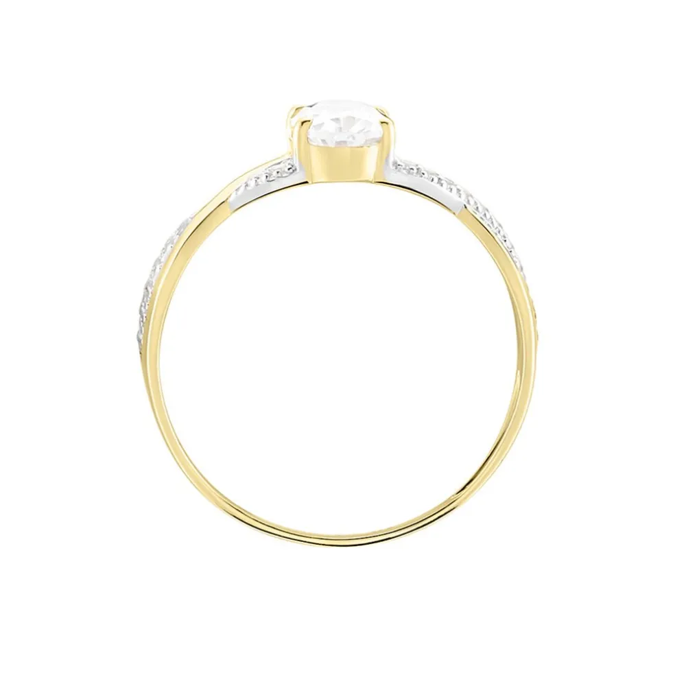 Bague Candice Or Jaune Oxyde De Zirconium