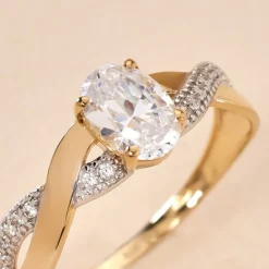 Bague Candice Or Jaune Oxyde De Zirconium