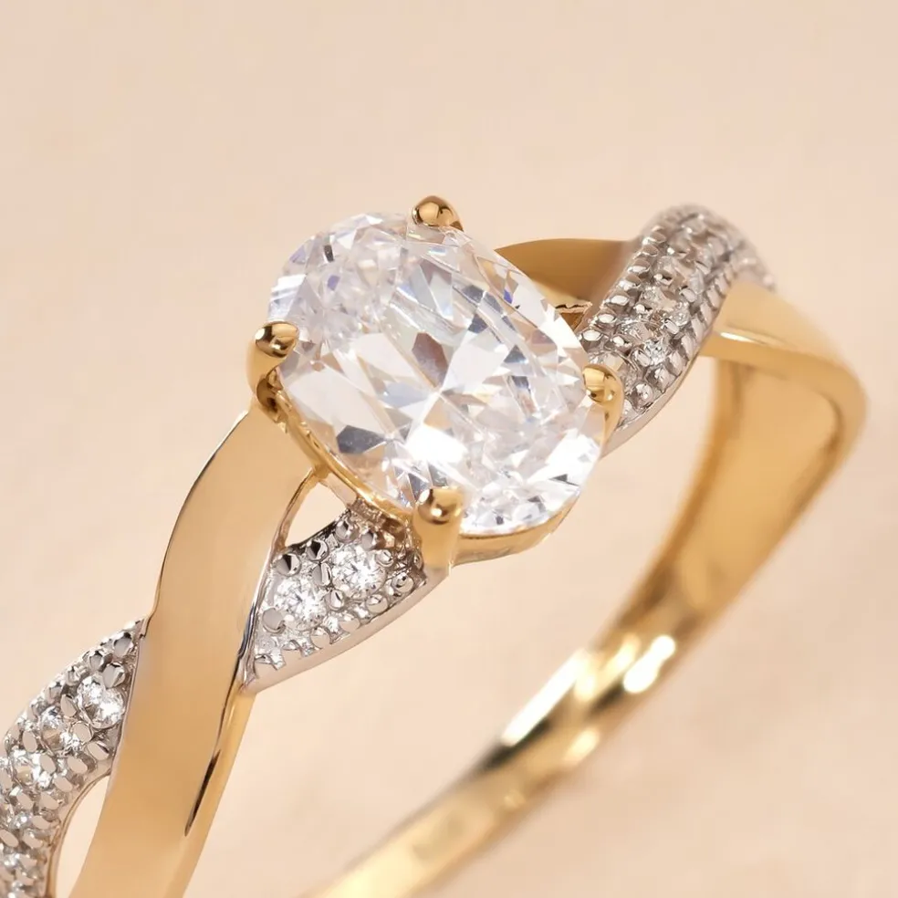 Bague Candice Or Jaune Oxyde De Zirconium